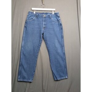 Rustler Men's Jeans 38x29 Blue Denim Straight Leg Western Workwear